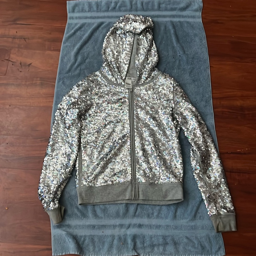 VS PINK zip up reversible sequins jacket. Size M. Great condition